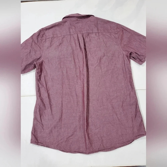 Voyager Sz 2XL Mens Short Sleeve Button Down Shirt Red Solid 100% Cotton Casual - Picture 6 of 8